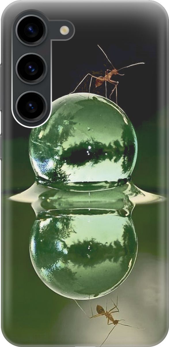 

Силиконовый чехол на Samsung Galaxy S23 с принтом "Жук на пузырьке", Зеленый;черный, 158293