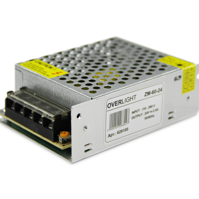 Блок питания OVERLIGHT ZM-60-24 (24V,60W, 2.5A, IP20)