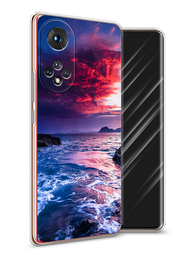 

Чехол Awog на Honor 50 "Волны 1", Розовый;синий, 6105450-4
