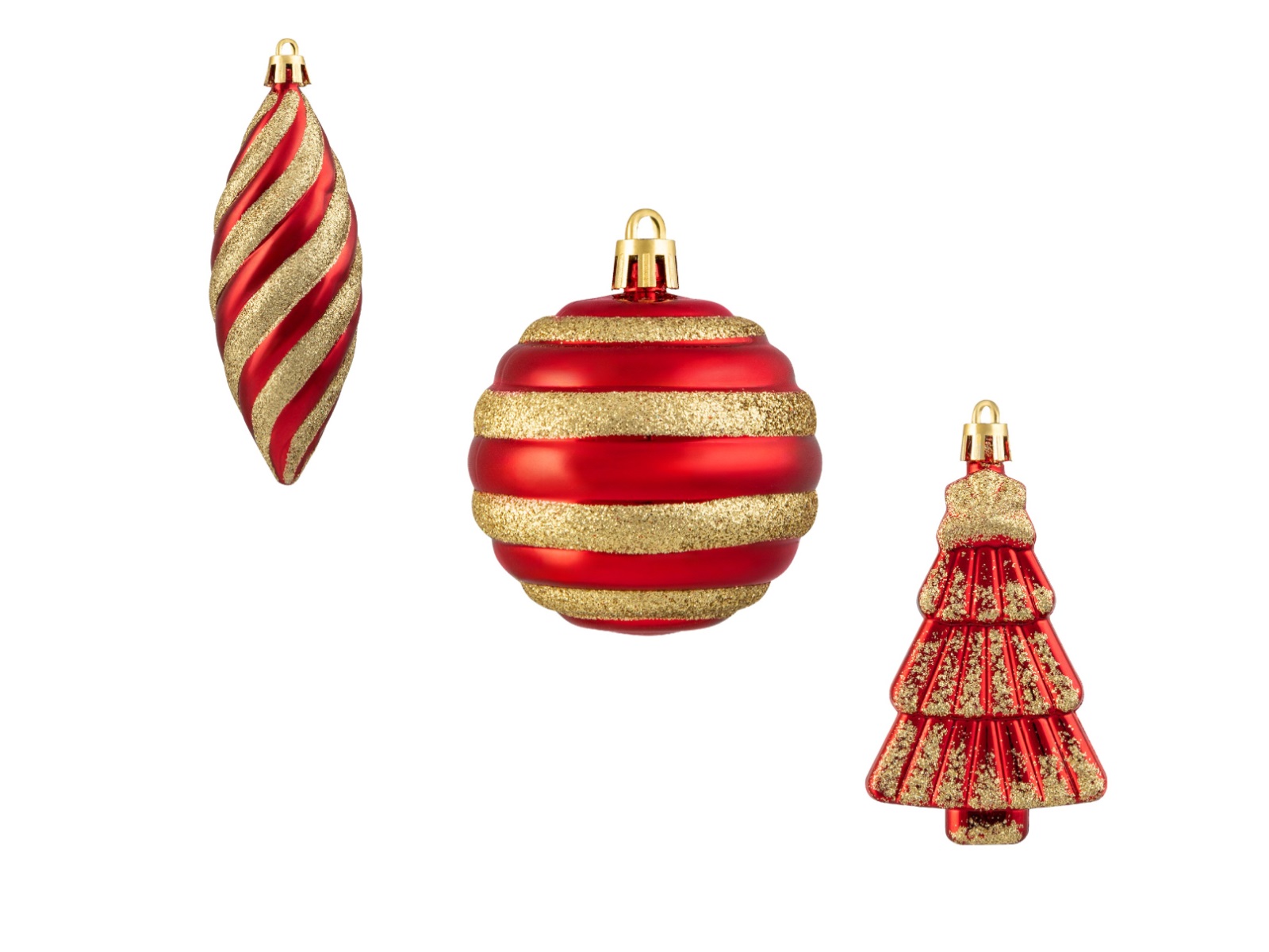 

Набор елочных игрушек Christmas DeLuxe красно-золотой 3 шт, Красный;золотистый