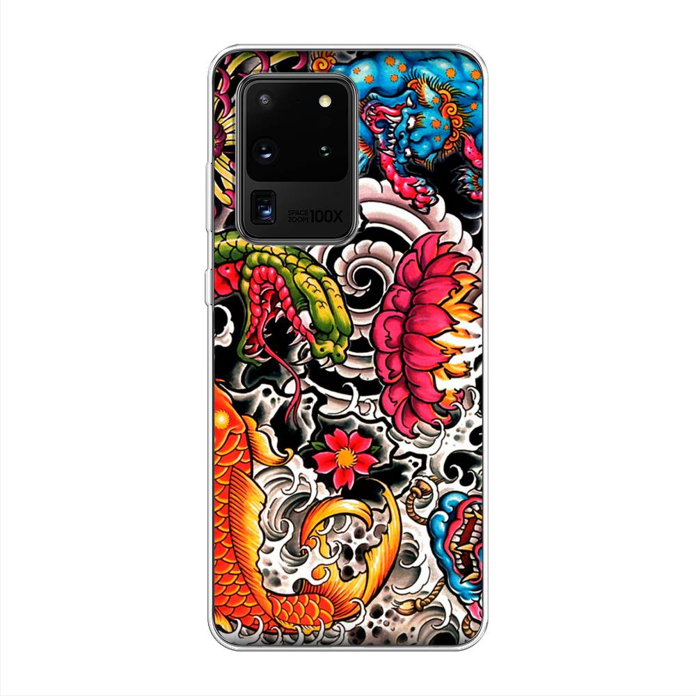 

Чехол на Samsung Galaxy S20 Ultra "Японское искусство", Красный;оранжевый;голубой, 29450-4