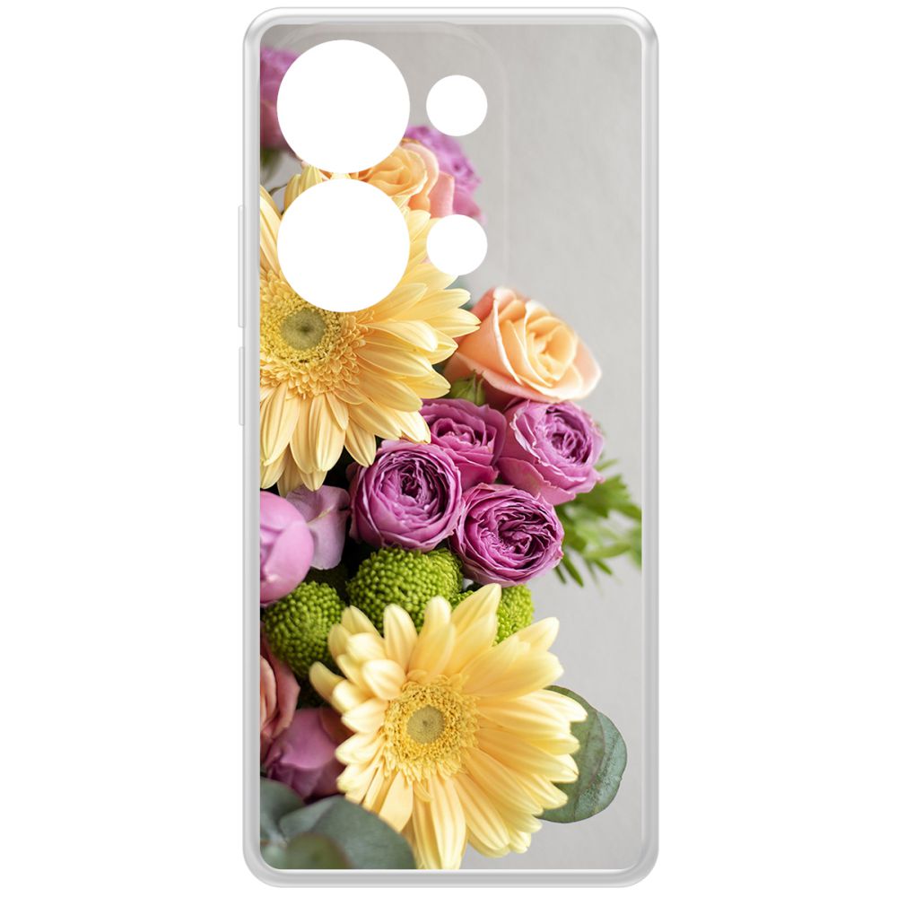 Чехол-накладка Krutoff Clear Case Букет для Xiaomi Redmi Note 13 Pro 4G