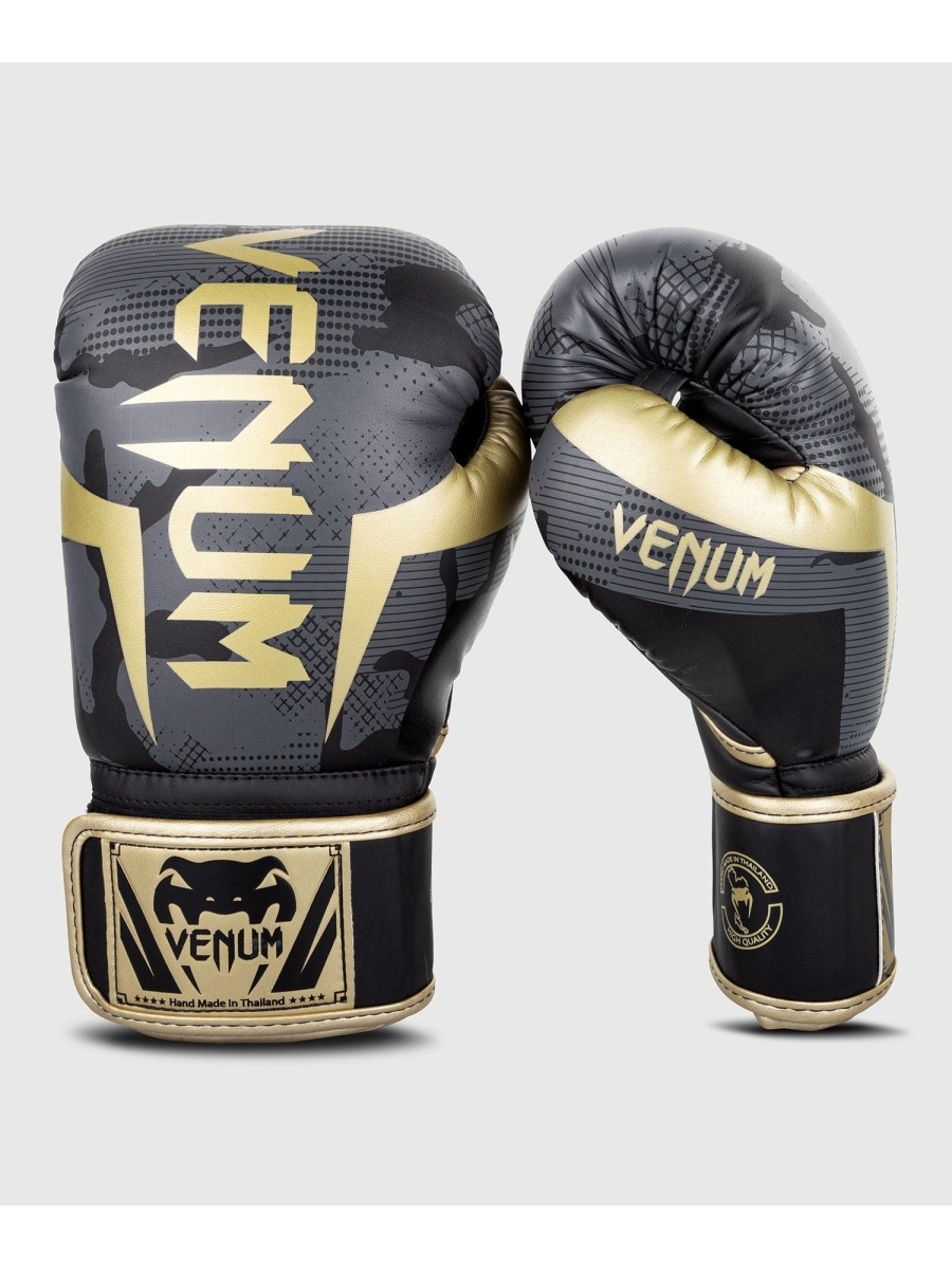Перчатки боксерские Venum Elite Dark Camo/Gold (12 унций)