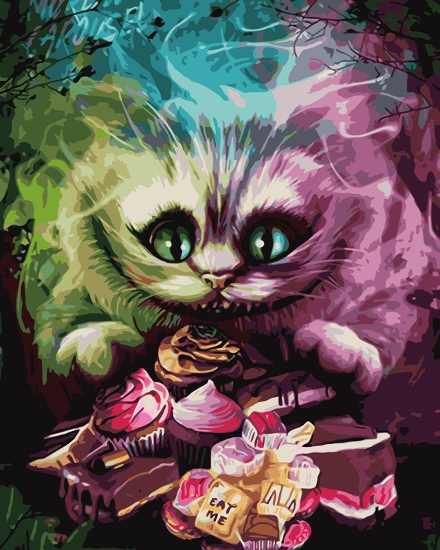 фото Картина по номерам лакомство для чеширского кота 40х50см paintboy