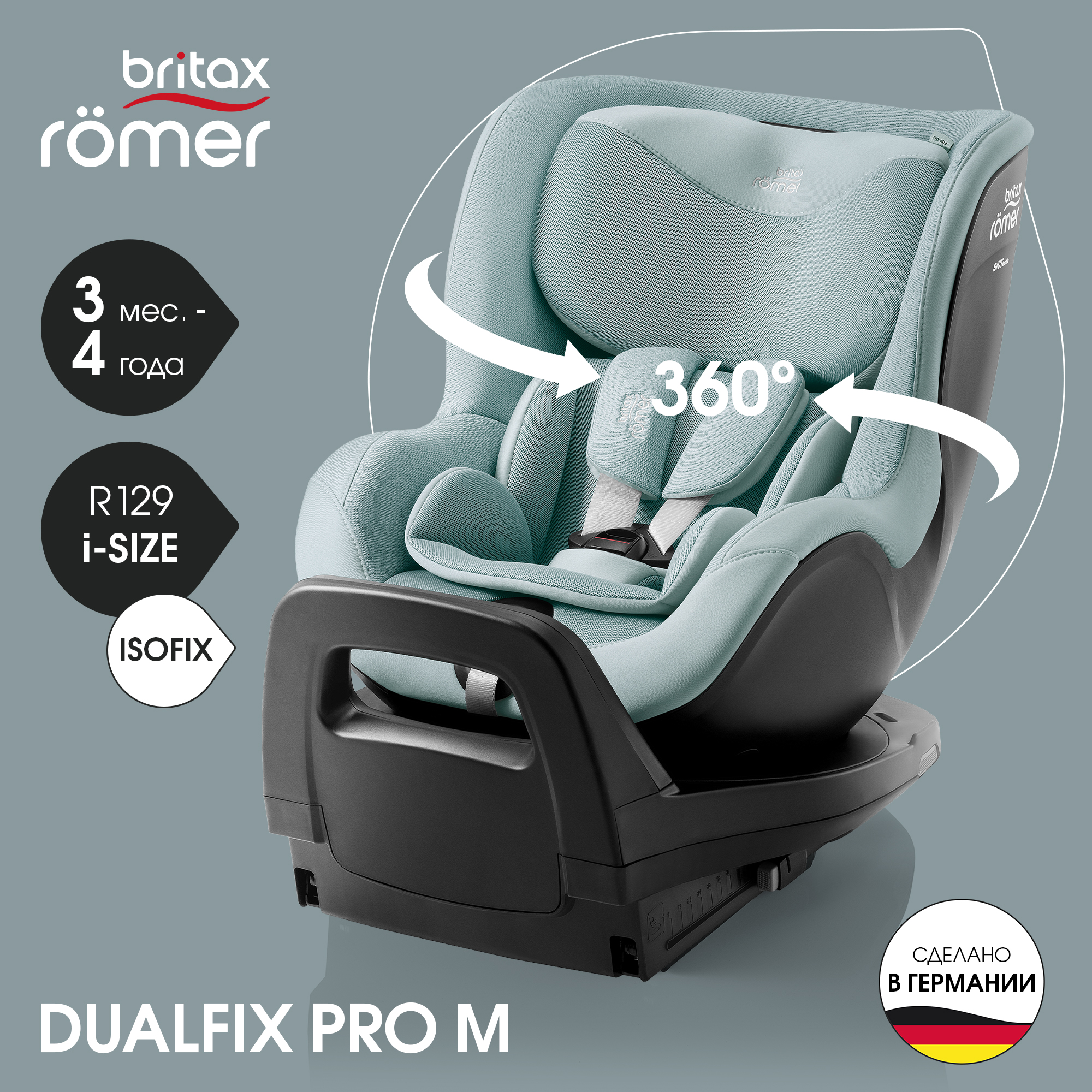 Автокресло детское Britax Roemer DUALFIX PRO M Style Harbor Blue с 3 месяцев до 4 лет