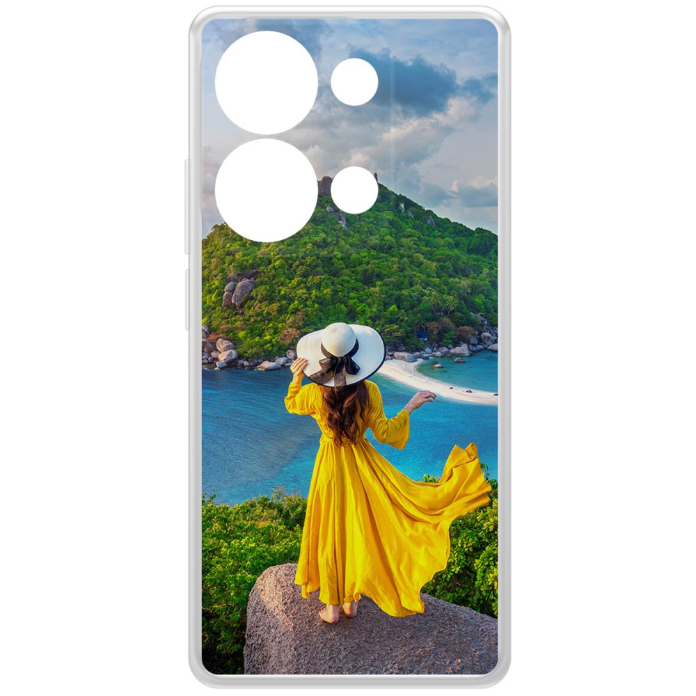 

Чехол-накладка Krutoff Clear Case Платье летнее женское для Xiaomi Redmi Note 13 Pro 4G, Прозрачный