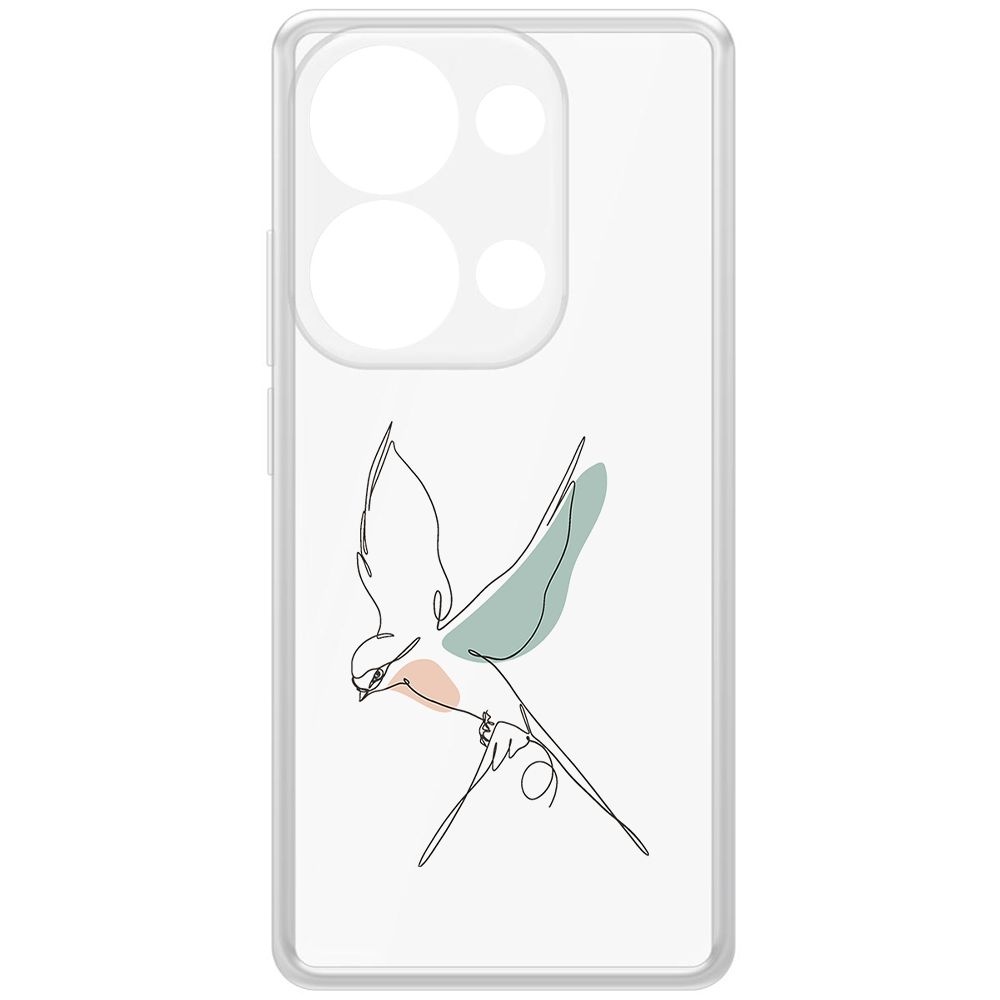 

Чехол-накладка Krutoff Clear Case Полет для Xiaomi Redmi Note 13 Pro 4G, Прозрачный
