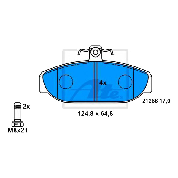 фото Колодки тормозные передние volvo 740/740 kombi/940 81>95 ate 13046029432