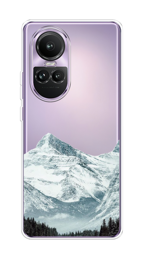 

Чехол на Oppo Reno 10 Global "Горы арт 1", Белый;зеленый, 2514850-1
