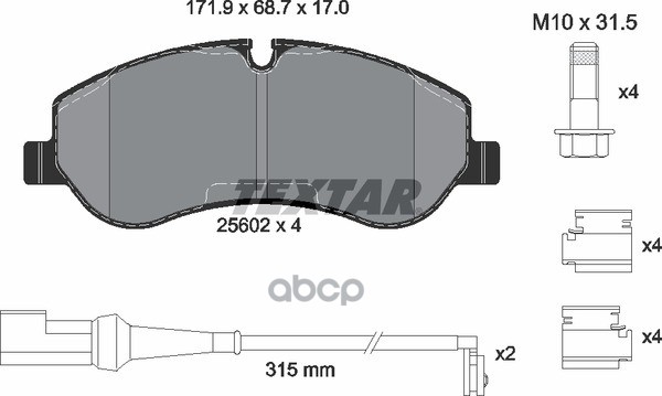 

Тормозные колодки Textar дисковые 2560201