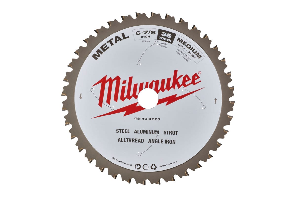 Пильный диск по металлу Milwaukee 48404225 174x20x1.6x60 мм пильный диск по дереву для циркулярной пилы milwaukee