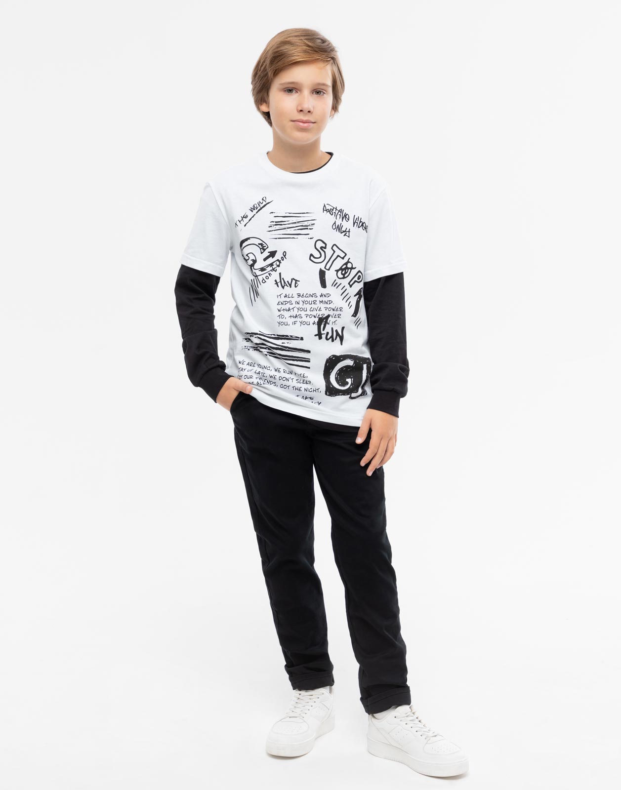 

Зауженные брюки Slim для мальчика Gloria Jeans BPT003174 черный 13-14л/164, BPT003174