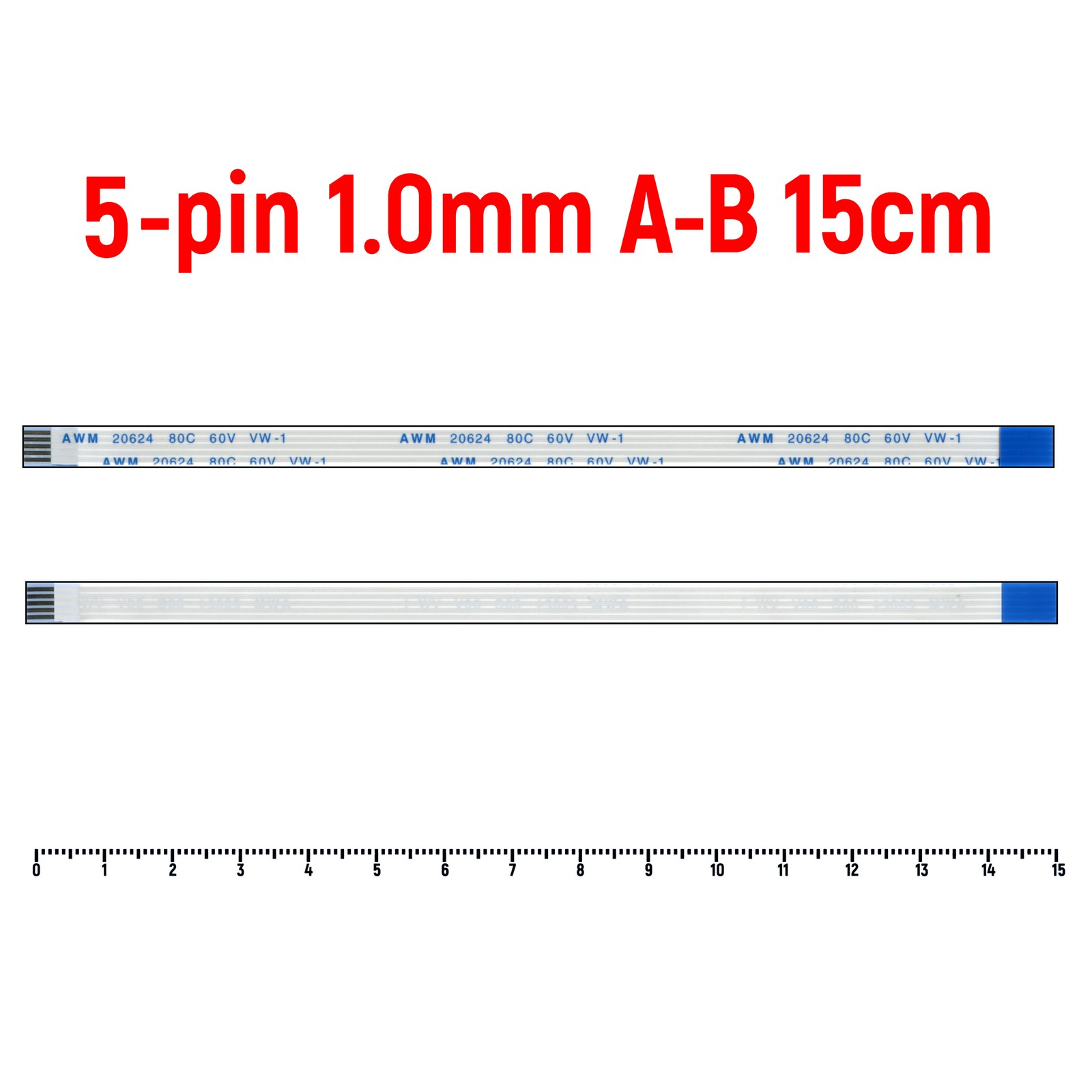 Шлейф FFC 5-pin Шаг 1.0mm Длина 15cm 600014094327