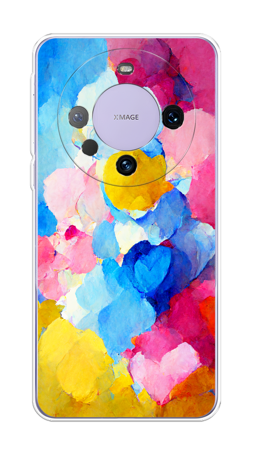 

Чехол на Huawei Mate 60 Pro "Яркие пятна", Синий;голубой;желтый;розовый, 6122250-1