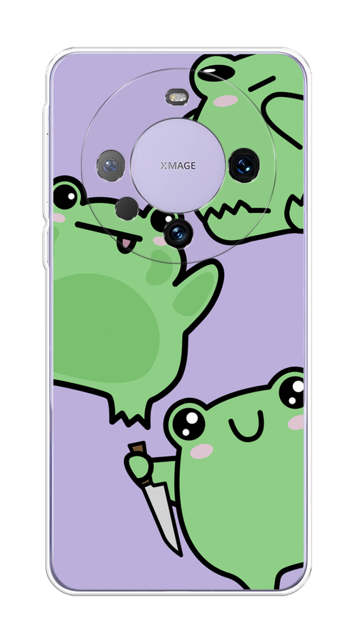 

Чехол на Huawei Mate 60 Pro "Опасные лягушата", Фиолетовый;зеленый;черный, 6122250-1