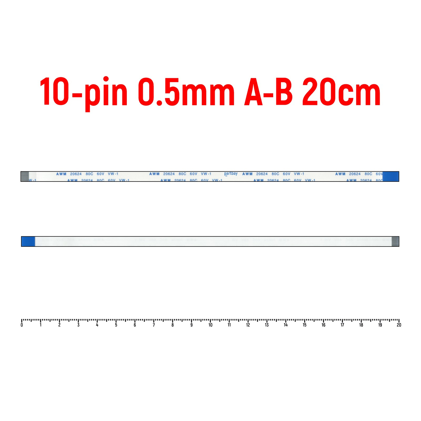 

Шлейф FFC 10-pin Шаг 0.5mm Длина 20cm