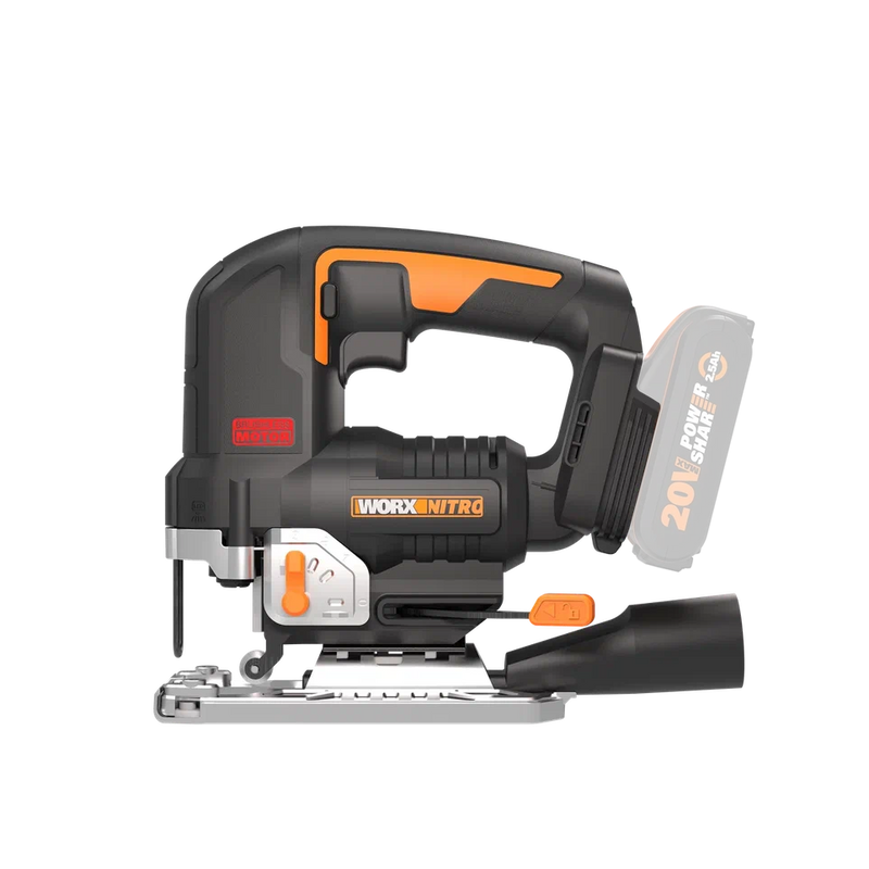 Лобзик аккумуляторный бесщёточный WORX W542.9, 20В, без АКБ и ЗУ лобзик worx wx543