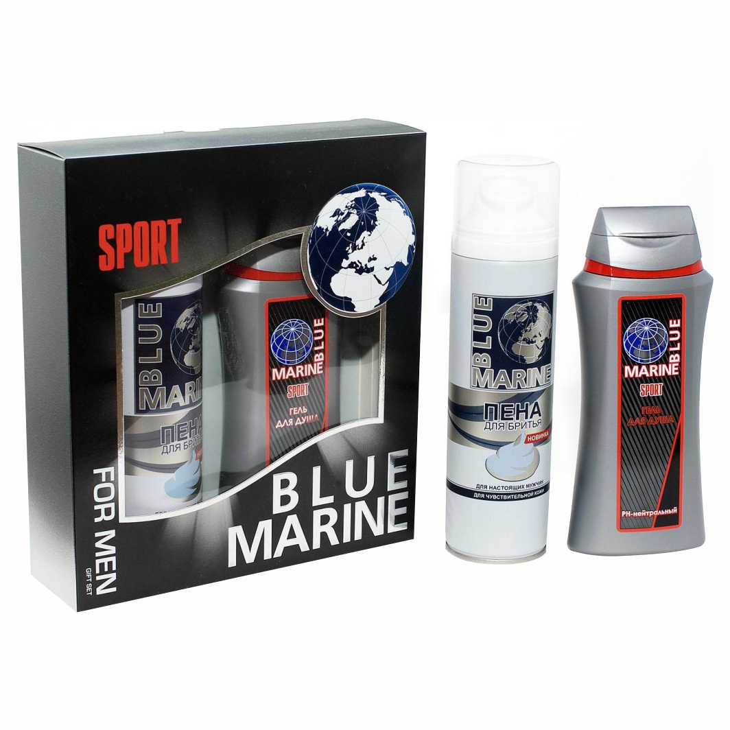 Набор мужской Festiva Blue Marine Sport Гель для душа 250мл и Пена для бритья 200мл пена для бритья carelax для чувствительной кожи с витамином е 200мл