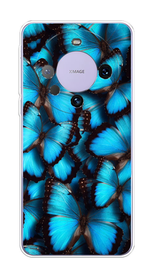 

Чехол на Huawei Mate 60 Pro "Тропическая бабочка 2", Голубой;черный, 6122250-1