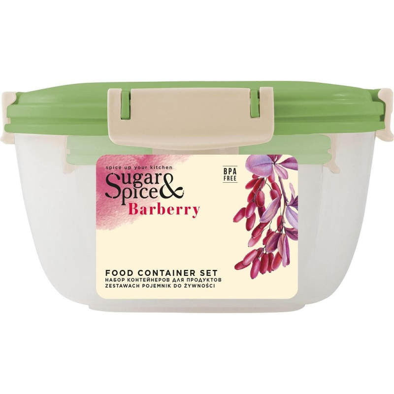 

Набор контейнеров для продуктов Barberry герметичный (1л+0,35л) фисташка