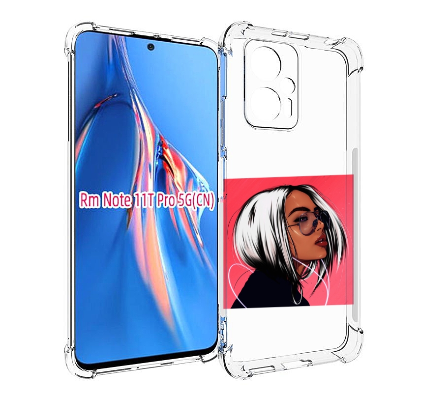 

Чехол MyPads блондинка-в-прозрачных-очках женский для Xiaomi Redmi Note 11T Pro / 11T P..., Прозрачный, Tocco