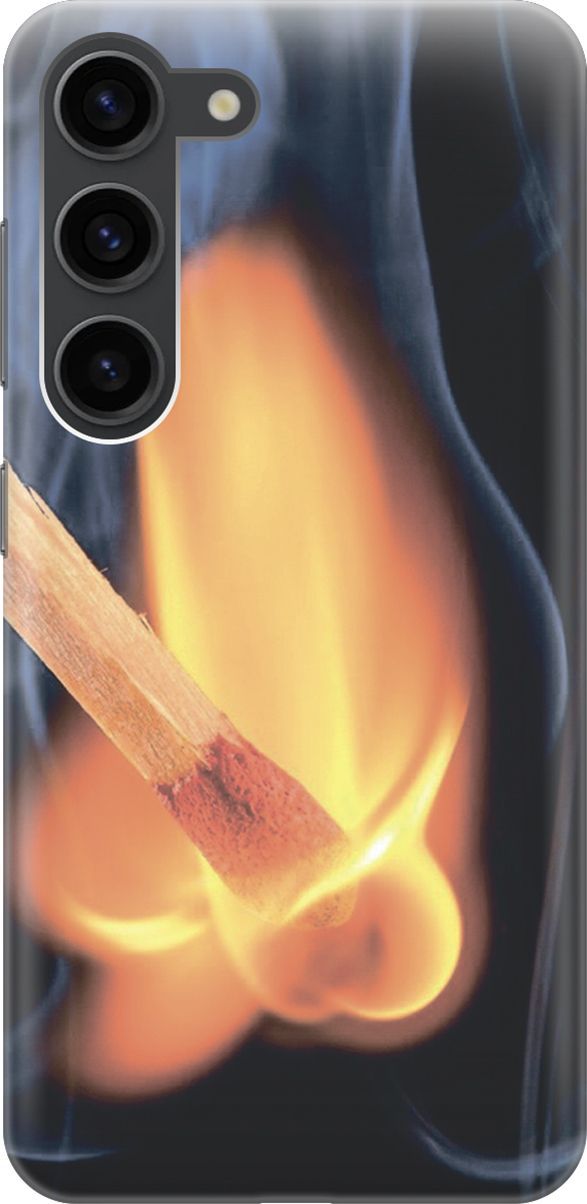 

Силиконовый чехол на Samsung Galaxy S23 с принтом "Горящая спичка", Оранжевый;черный, 158298