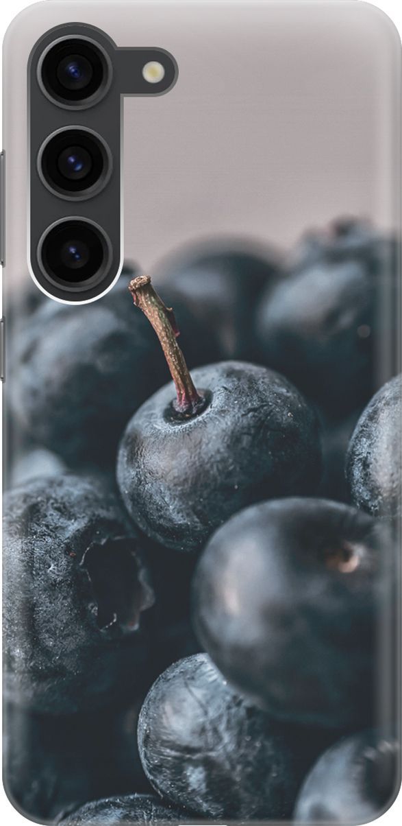 

Силиконовый чехол на Samsung Galaxy S23 с принтом "Голубика", Розовый;черный, 158301