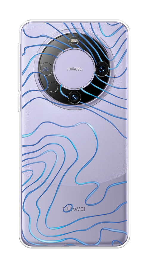 

Чехол на Huawei Mate 60 Pro "Blue lines", Прозрачный;синий, 6122250-1