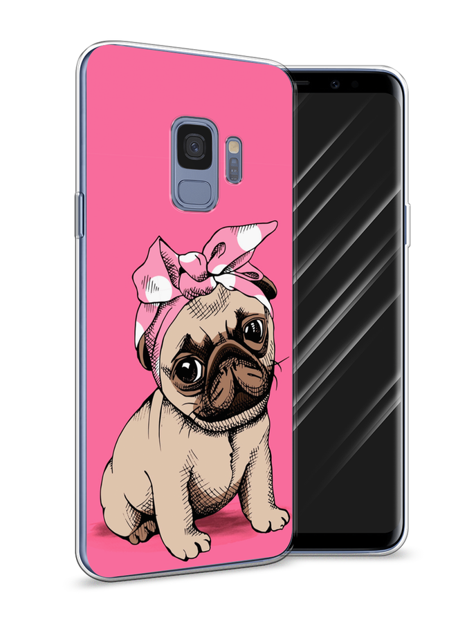 

Чехол Awog на Samsung Galaxy S9 "Dog Pin-Up", Розовый;бежевый, 25750-2