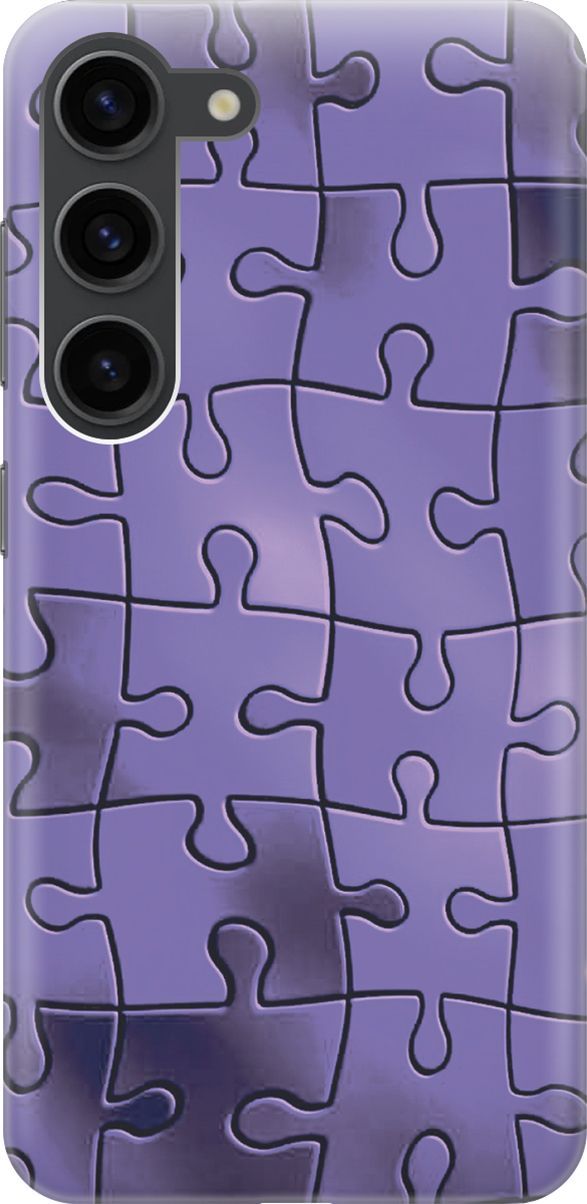 

Силиконовый чехол на Samsung Galaxy S23 с принтом "Фиолетовый пазл", Фиолетовый;черный, 158298