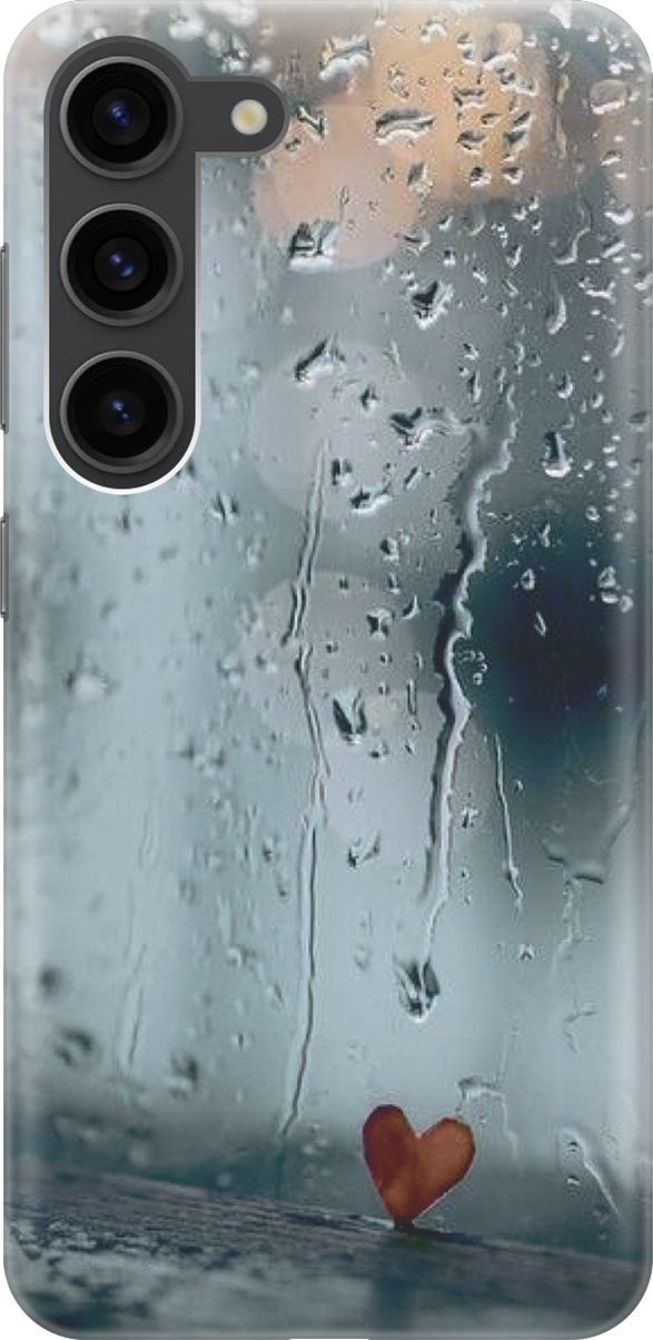 

Силиконовый чехол на Samsung Galaxy S23 с принтом "Сердечко на фоне дождя", Зеленый;красный, 158289