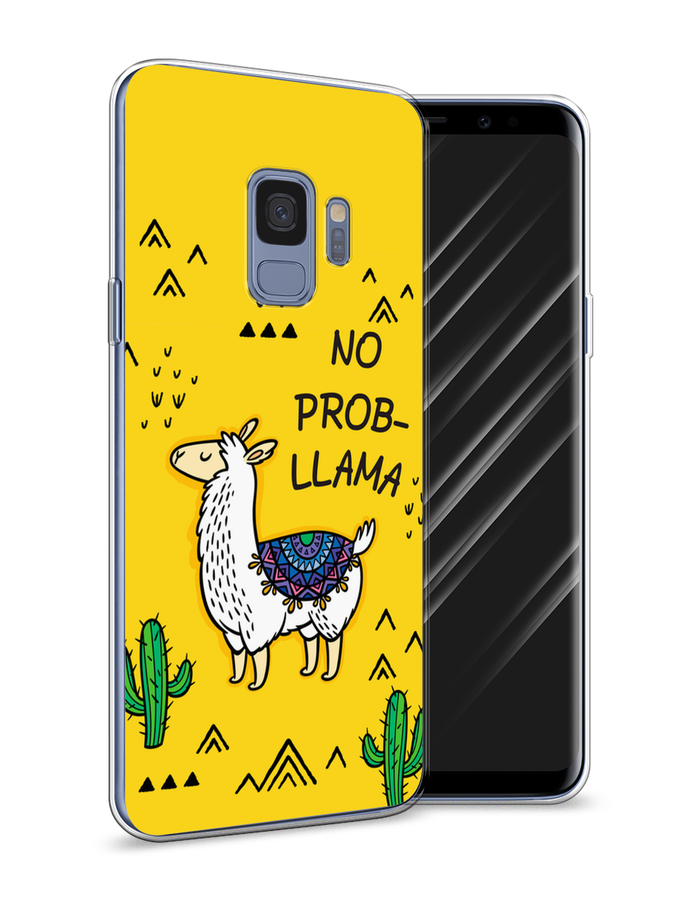 

Чехол Awog на Samsung Galaxy S9 "No probLLama", Желтый;черный;синий, 25750-2