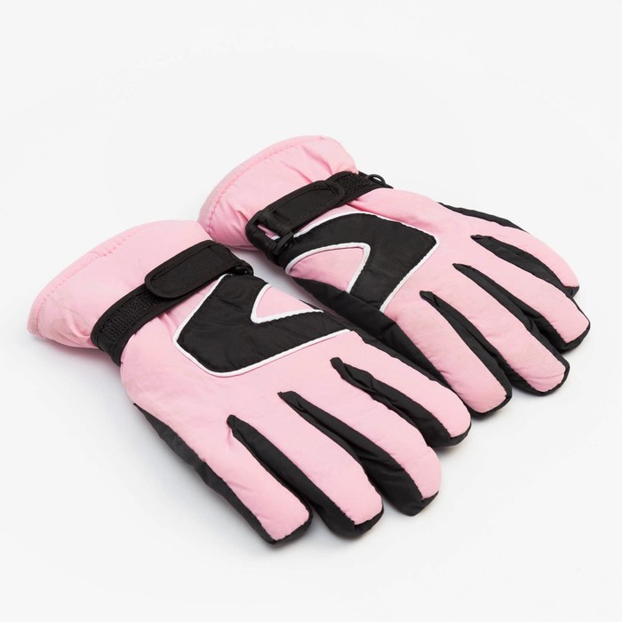 Перчатки зимние детские MINAKU, цв.черный/розовый, р-р 16 (18 см)