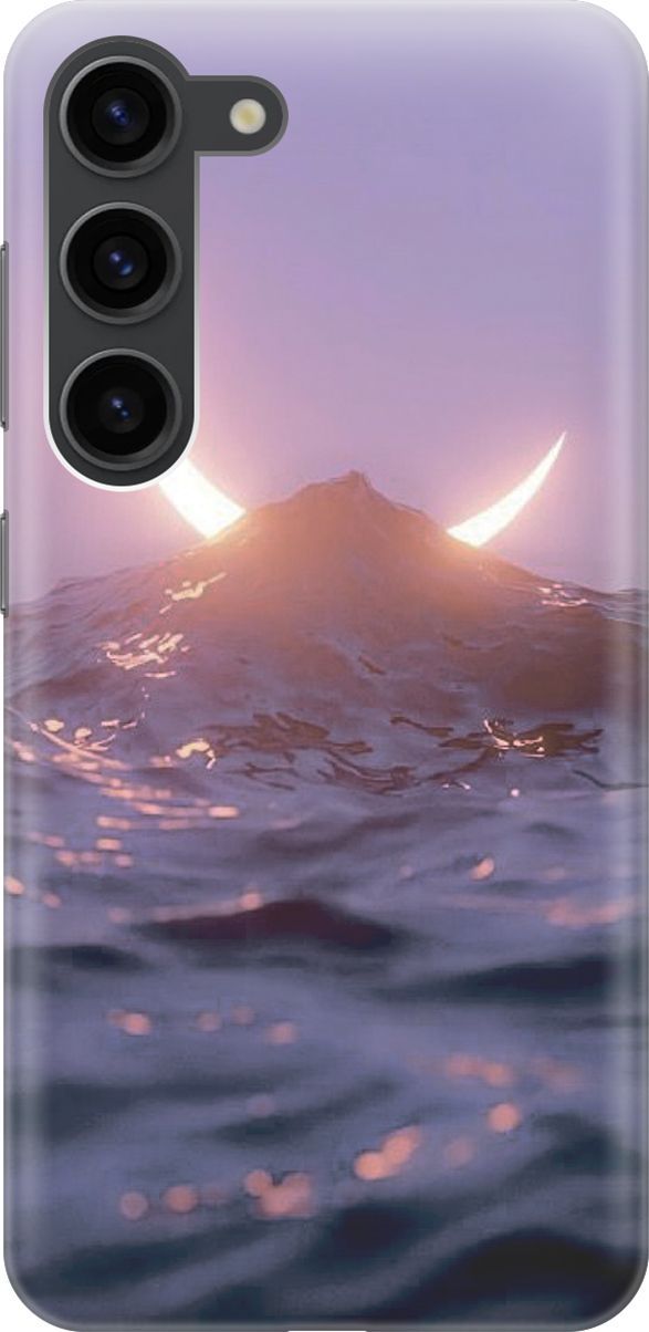 

Силиконовый чехол на Samsung Galaxy S23 с принтом "Месяц и море", Желтый;розовый, 158300