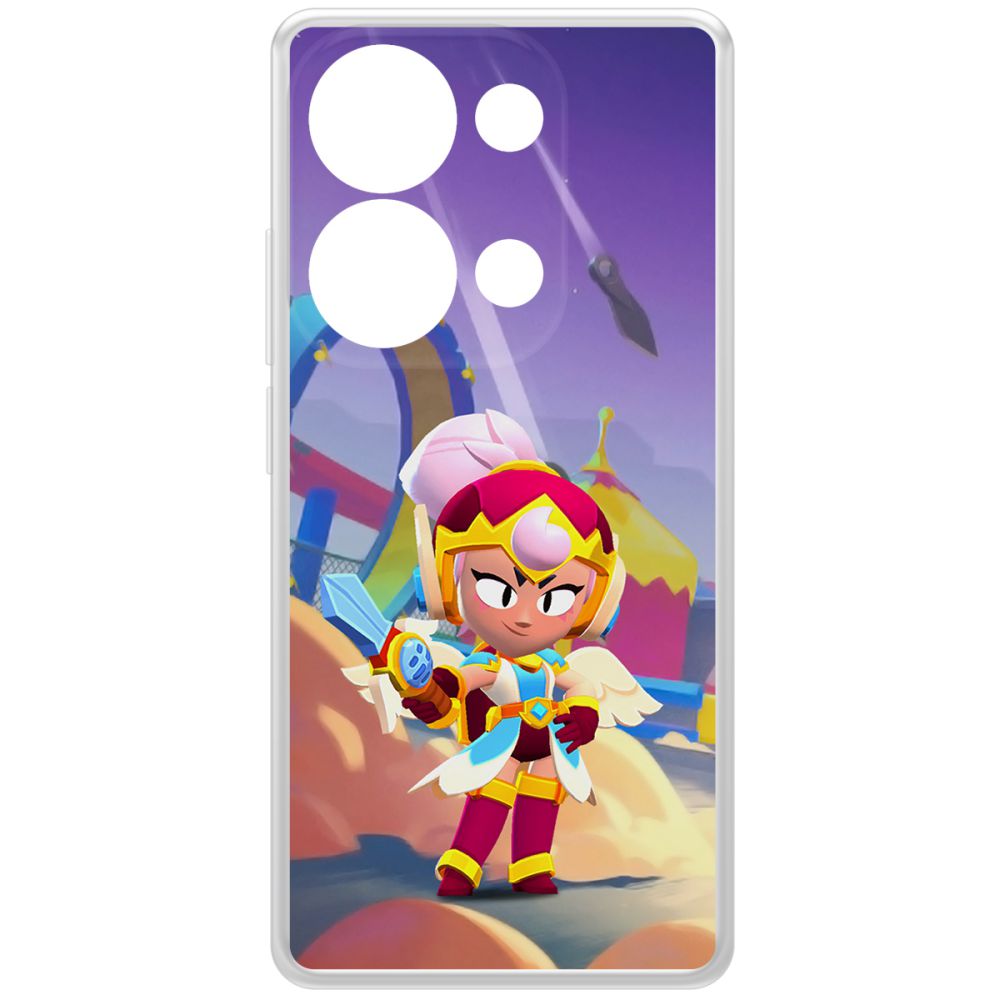 

Чехол-накладка Clear Case Brawl Stars-Валькирия Джанет для Xiaomi Redmi Note 13 Pro 4G, Прозрачный