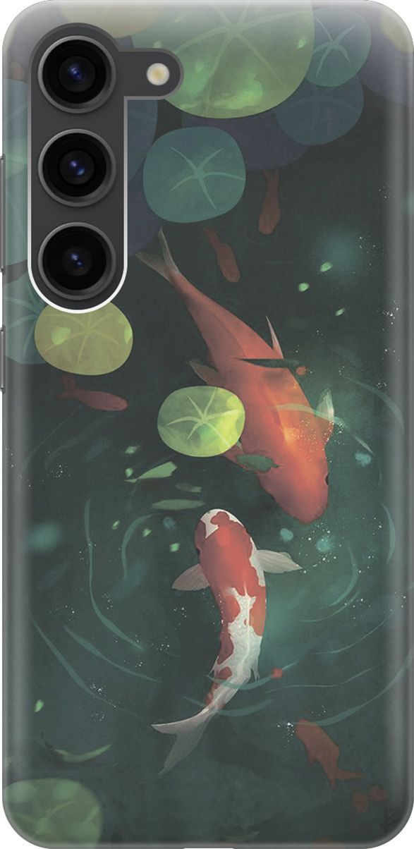 

Силиконовый чехол на Samsung Galaxy S23 с принтом "Карпы кои", Зеленый;оранжевый, 158292