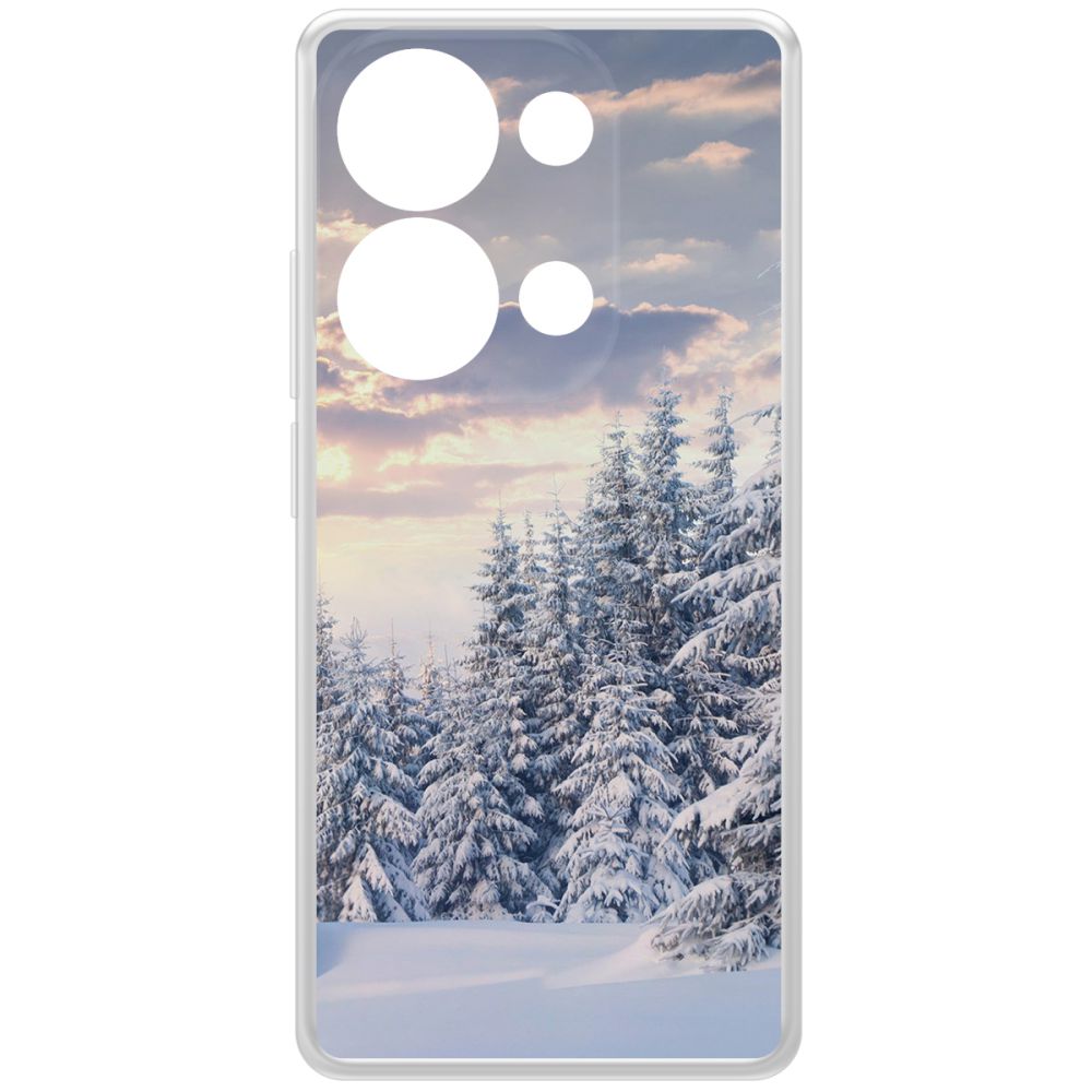 

Чехол-накладка Krutoff Clear Case Снежный пейзаж для Xiaomi Redmi Note 13 Pro 4G, Прозрачный