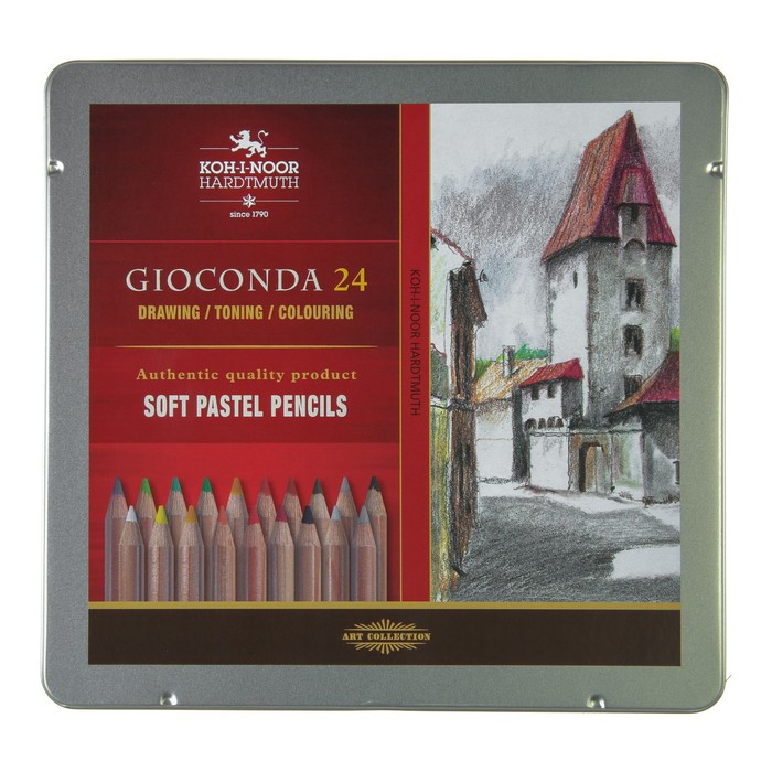 

Пастель сухая в карандаше набор 24 цветов, Koh-I-Noor Soft GIOCONDA 8828, Белый;желтый;зеленый;коричневый;красный;оранжевый;розовый;серый;черный