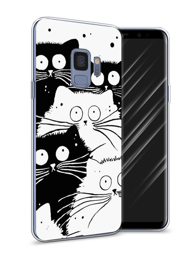 

Чехол Awog на Samsung Galaxy S9 "Коты черно-белые", Черный;белый, 25750-2