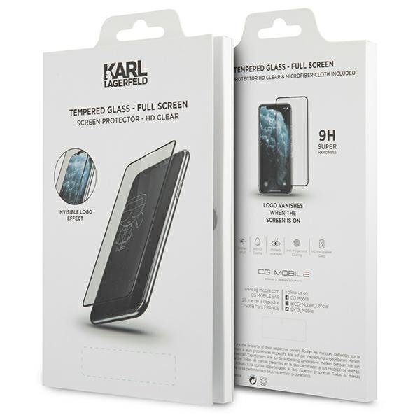 

Стекло CG Mobile Karl Lagerfeld Tempered glass Silver logo для iPhone 12 Pro Max Black, Tempered glass Silver logo