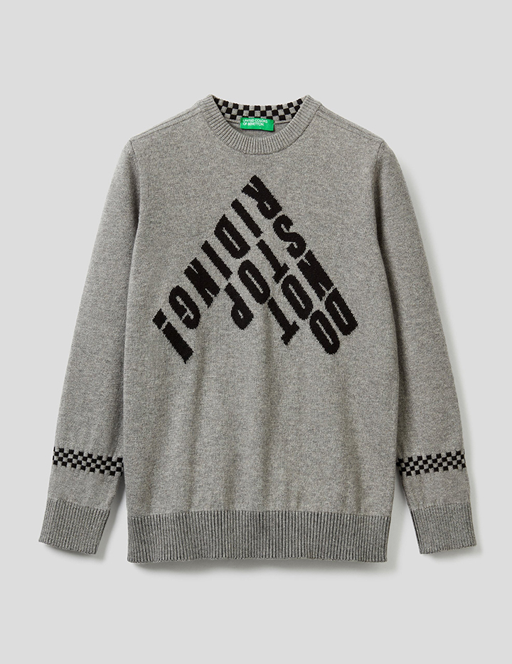 

Джемпер для мальчиков Benetton цв. серый р.146, 21A_112CQ1101