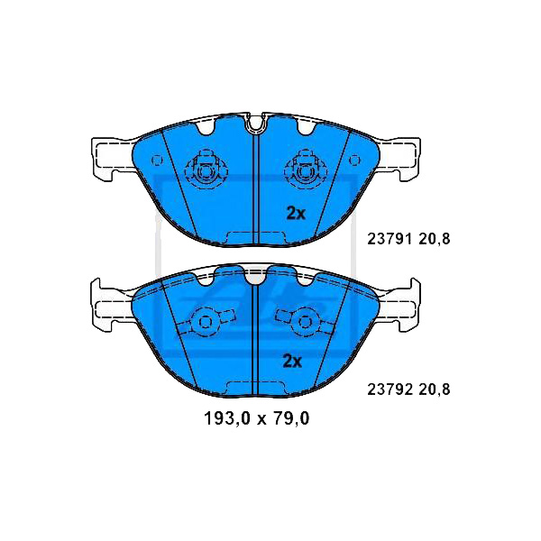 

Колодки тормозные дисковые передние BMW 5/5 Touring/6 04>10 ATE 13046072102