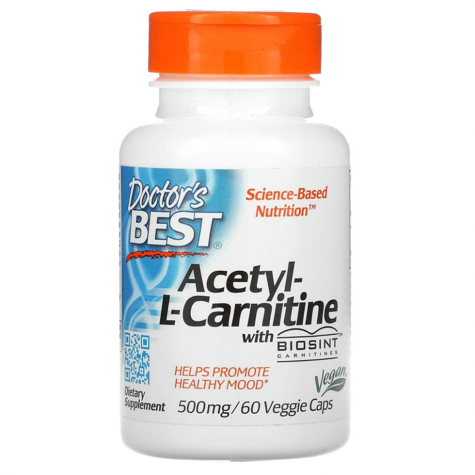 Ацетил-L-карнитин, Doctors Best, 1000 мг, 120 капсул