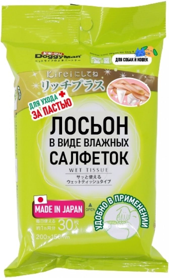 Салфетки для животных Japan Premium Pet Лосьон в виде влажных салфеток