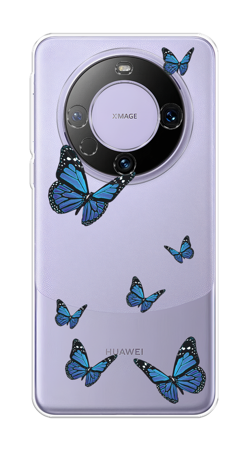 

Чехол на Huawei Mate 60 Pro "Blue butterflies", Синий;черный, 6122250-1