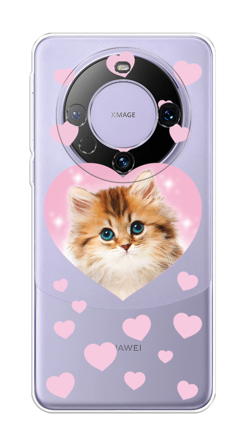 

Чехол на Huawei Mate 60 Pro "Котенок в сердце", Розовый;оранжевый;белый;прозрачный, 6122250-1