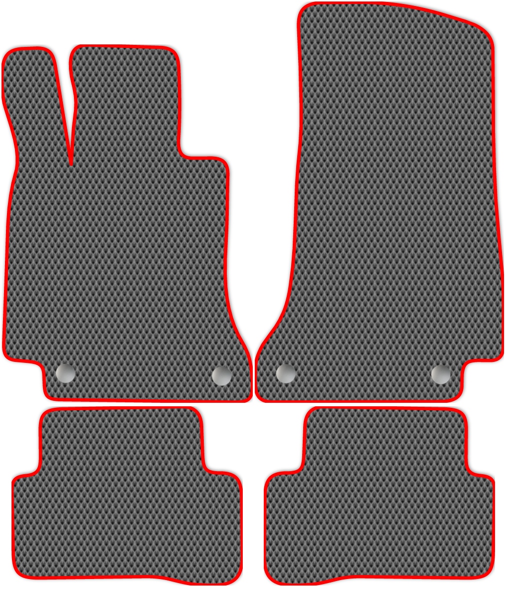 

Коврики ЭВА в салон для Mercedes-Benz C-Class 4 2013 - Н.В., 4 шт. серый, красный кант, 3530-S4YL-H