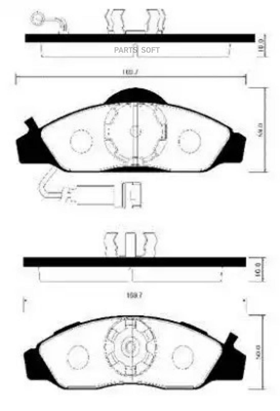 HSB HP4006 Колодки тормозные дисковые передн SSANGYONG: KORANDO 88-96, MUSSO 93- 1шт