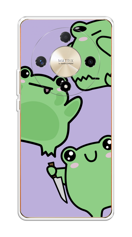 

Чехол на Honor X9B "Опасные лягушата", Фиолетовый;зеленый;черный, 6122550-1
