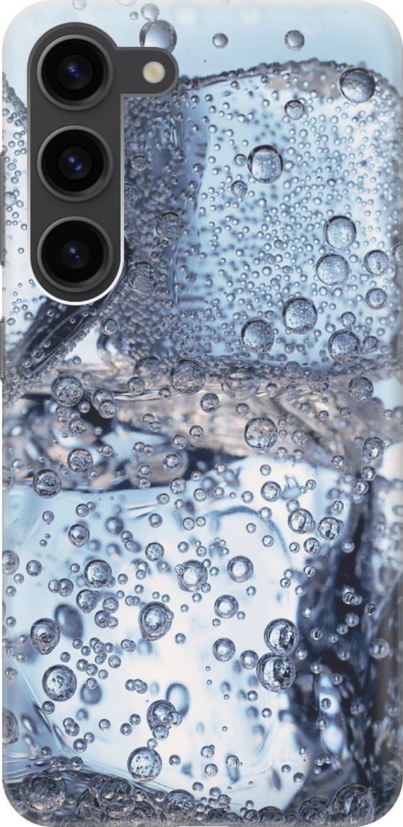 

Силиконовый чехол на Samsung Galaxy S23 с эффектом блеска "Лед и пузырьки", Белый;голубой, 158286